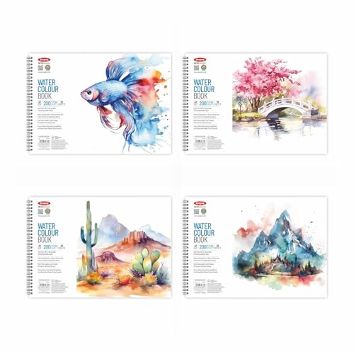 Anupam Watercolour Book 200GSM Natural White Paper with Grained Surface Usable on Both Side 40 Pages A5 for Watercolour, Gouache, Ink, Acrylic, Wet & Mixed Media, Art Painting, Drawing - Image 4