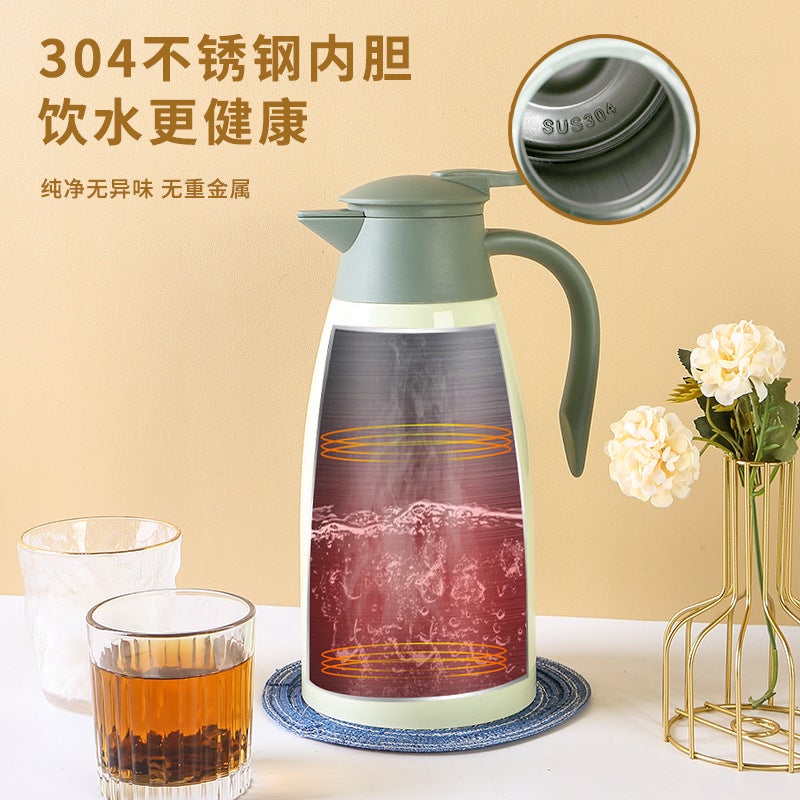 Stainless Steel 304 Vacuum Coffee Pot Double Layer Welcome Pot Large Capacity Pot Household Thermos 2L Thermos Pot - Image 3