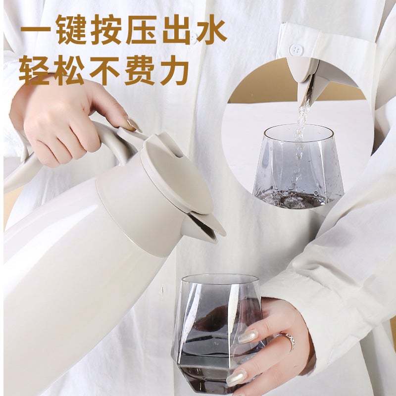 Stainless Steel 304 Vacuum Coffee Pot Double Layer Welcome Pot Large Capacity Pot Household Thermos 2L Thermos Pot - Image 5