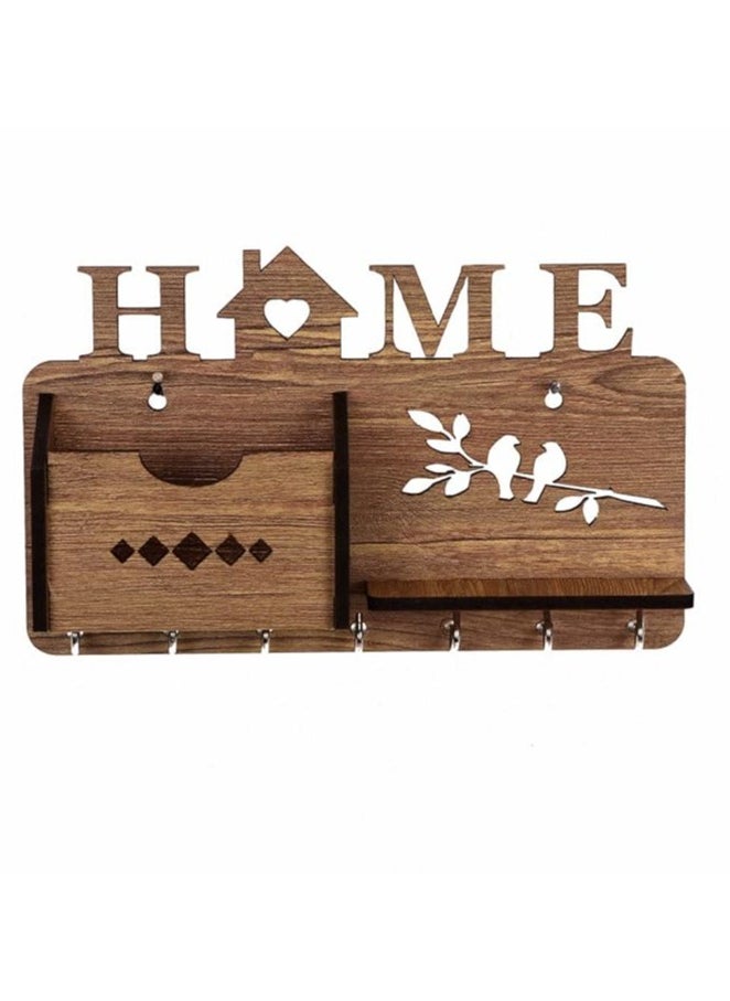 Accessorize Kingdom - Key Holder for Home Wall Stylish | Mobile Holder for Wall | Wooden Key Stand | Key Hanger or Key Chain Holders for Wall (7 Hooks) - Image 1
