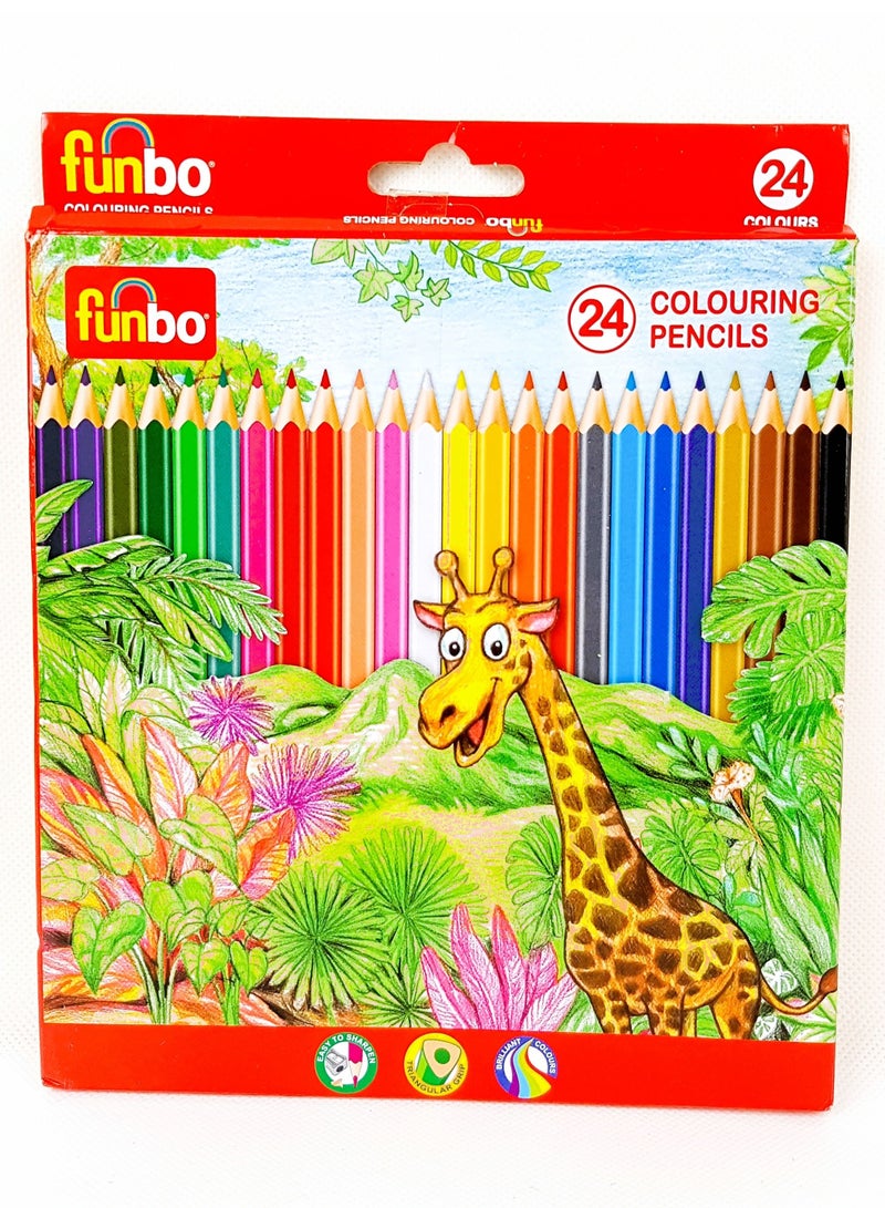 Funbo 24 قطعة من أقلام التلوين متعددة الألوان - Image 1