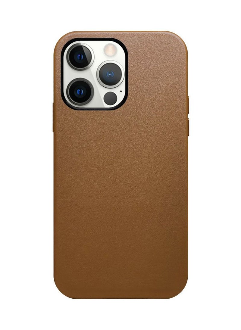 K-Doo - iPhone 13 Pro Max Mag Noble Collection Premium PU Leather Case with Magsafe Magnetic Wireless Charging Compatible Cover Brown - Image 1