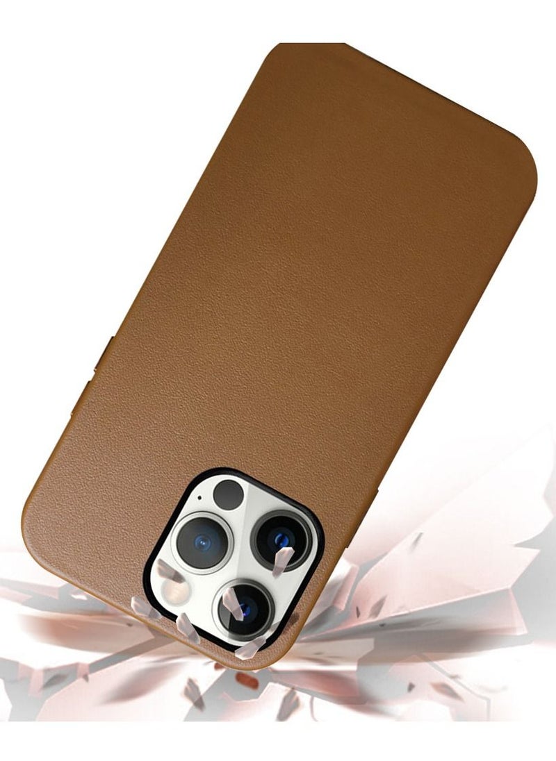 K-Doo - iPhone 13 Pro Max Mag Noble Collection Premium PU Leather Case with Magsafe Magnetic Wireless Charging Compatible Cover Brown - Image 1