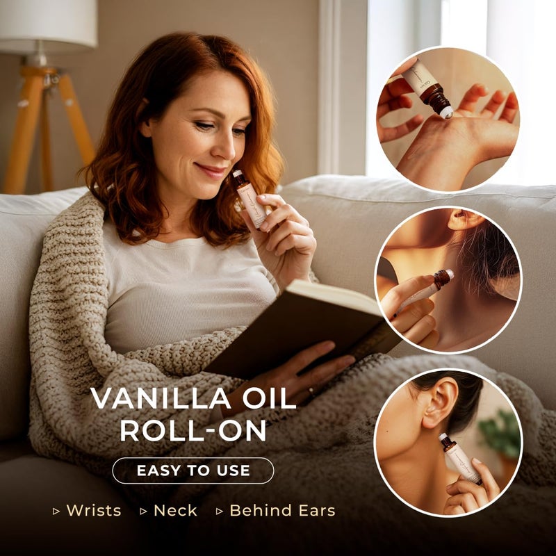 Gya Labs Vanilla Oleoresin Essential Oil Roll On - 0.34 Fl Oz - Travel Size Roller for Camping, Skin, Aromatherapy Relief, Convenience - Image 4