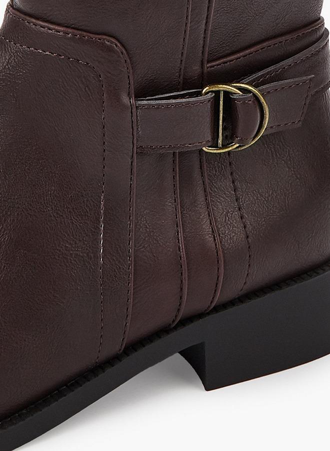 Flora Bella By Shoexpress Buckle Detail High Shaft Boots with Zip Closure - Image 5