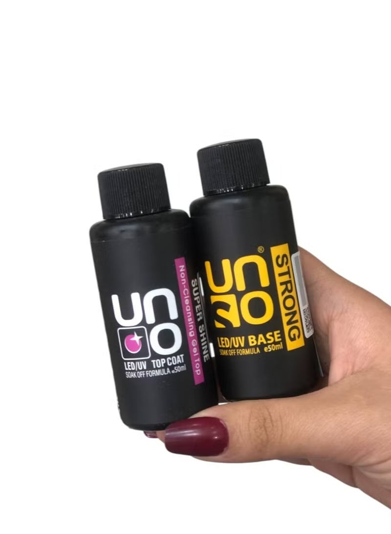 ONO UNO Rubber Base Coat and Super Shine Top Coat (No-Wipe), 50g (Set of 2) - Image 1