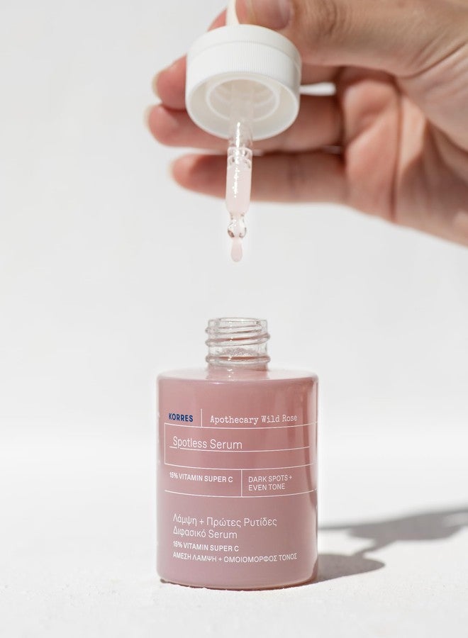 Korres Apothecary Wild Rose Spotless Serum, 15% Vitamin C with Wild Rose Oil and Antioxidants, Vitamin C Serum for Radiance & Skin Tone, Daily Skin Care for Women & Men, 1.01 Fl Oz - Image 3