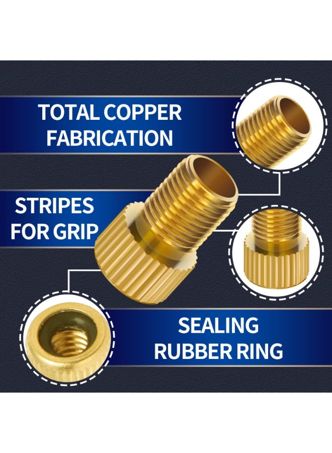 SUNSAR 6pcs Bike Valve Adapter, Bike Pump Adapter, Brass Presta to Schrader Valve Adapter with 6 Presta Valve Caps & 6 Schrader Valve Cap - Universal Fit - Image 4