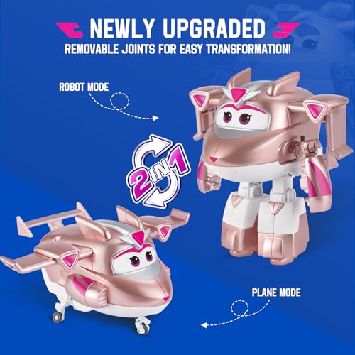 Super Wings Transformable Toys, 5 in Golden Girl Airplane Transforming Figures Toys, 2 in 1 Mode Rescue Bots Action Figure Toys for 3-5 Year Old Boys Girls, Plane Toys for Toddlers Kids Age 3 4 5 6 7 - Image 2
