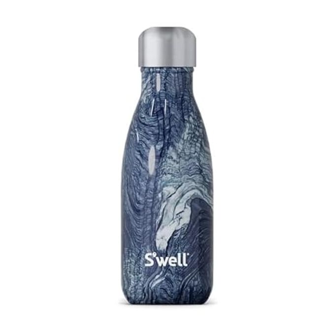 S'well Stainless Steel Water Bottle, 9oz, Azurite Marble, Triple Layered Vacuum Insulated Containers Keeps Drinks Cold for 24 Hours and Hot for 12, BPA Free, Perfect for On the Go - Image 1