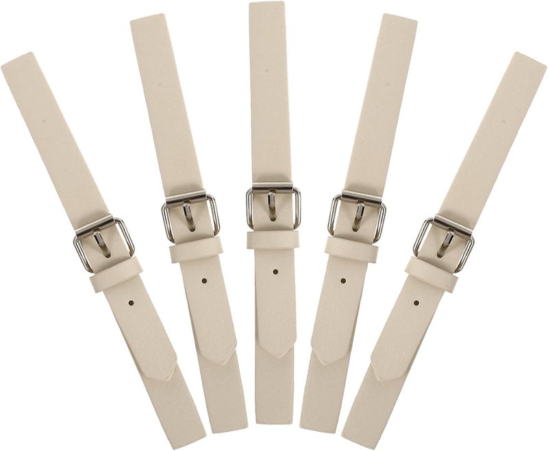 Zerodeko 5pcs Metal Genuine Leather Buckles Sew-on Collar Buckle Set for Coat Jacket Duffle Bag DIY Craft Accessories in Light Beige - Image 1