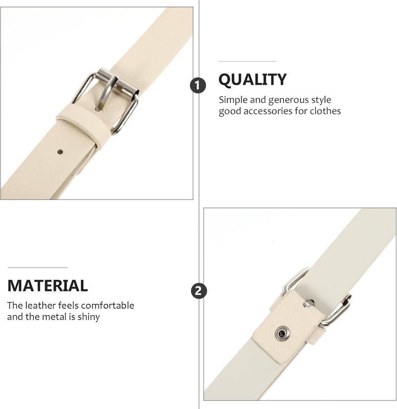 Zerodeko 5pcs Metal Genuine Leather Buckles Sew-on Collar Buckle Set for Coat Jacket Duffle Bag DIY Craft Accessories in Light Beige - Image 2