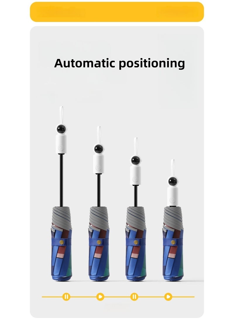 مظلة أطفال كرتونية على شكل قطة سعيدة: فتح وإغلاق تلقائي، مقاومة للارتداد، مزودة بشريط مضيء في الظلام، مقاومة للرياح والأشعة فوق البنفسجية، مناسبة للاستخدام اليومي للأطفال. - Image 3