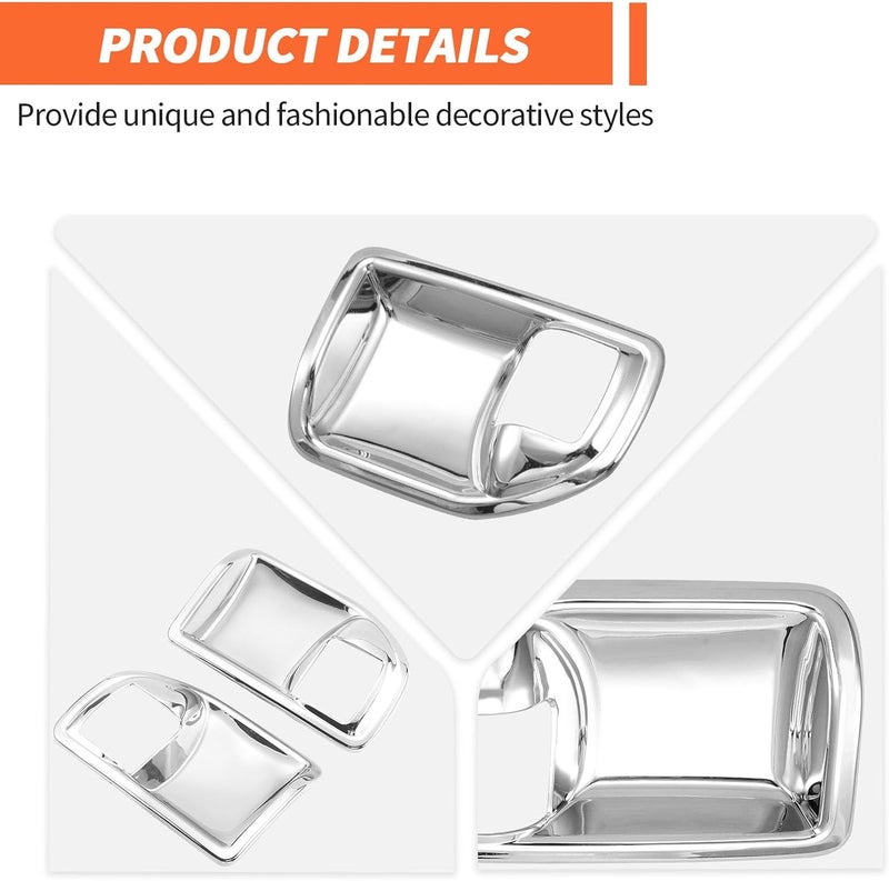 amayum Inner Door Handle Bowl Cover Trim for Jeep Wrangler JK JKU 2011-2017, Chrome - Image 5