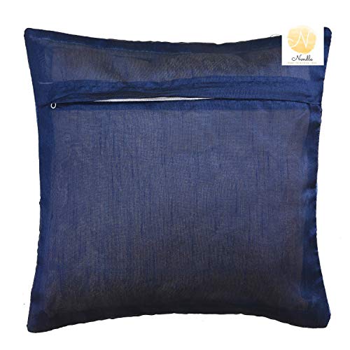 Nendle Velvet Plain Decorative Soft Texture Cushion Cover - Pack of 5, 16x16 Inch | Soft Smooth Solid Fabric | Square Pillow Covers for Bed, Sofa, Office Chair & Seat, Home Décor (Blue) - Image 3