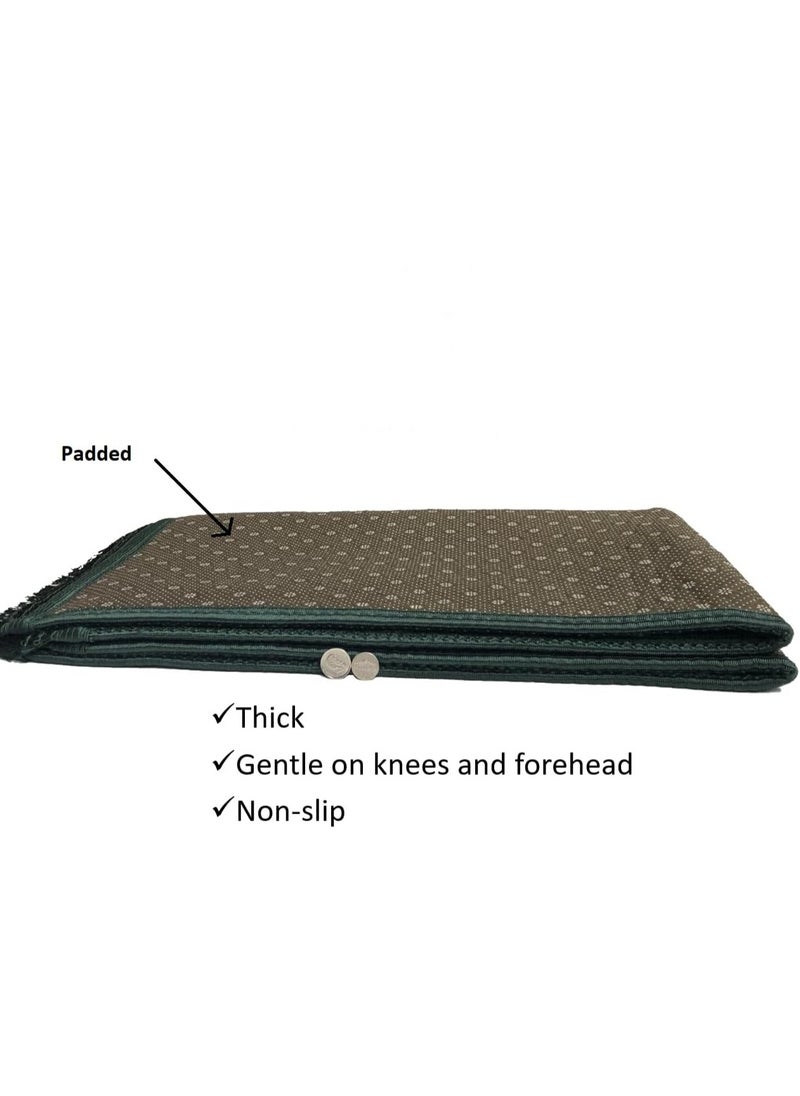 MARK STORE Prayer Mat, Premium Embossed Anti-Slip Velvet Top Prayer Rug for Namaz Umrah Hajj Ramadan 70 x 110 cm, Best Gift For Ramadan (Assorted colour)  - Image 4