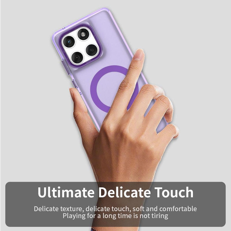 HuHa Case Cover For Motorola Edge 60 Fusion Candy Magsafe PC Hybrid TPU Phone Case(Purple) - Image 4