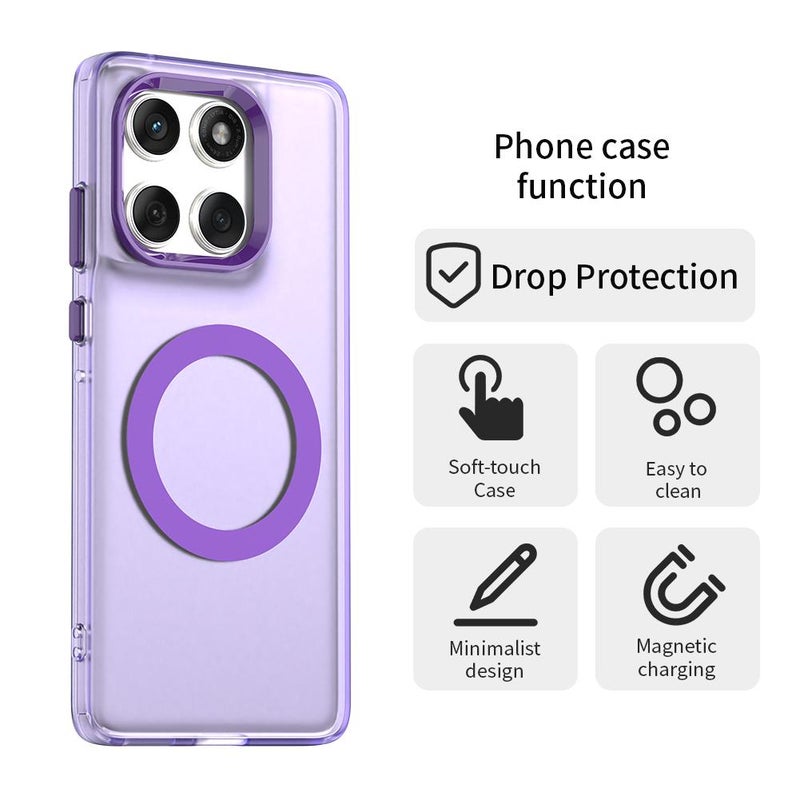 HuHa Case Cover For Motorola Edge 60 Fusion Candy Magsafe PC Hybrid TPU Phone Case(Purple) - Image 5