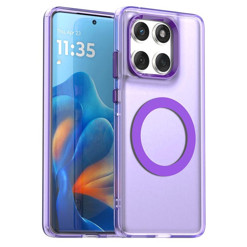 HuHa Case Cover For Motorola Edge 60 Fusion Candy Magsafe PC Hybrid TPU Phone Case(Purple) - Image 1