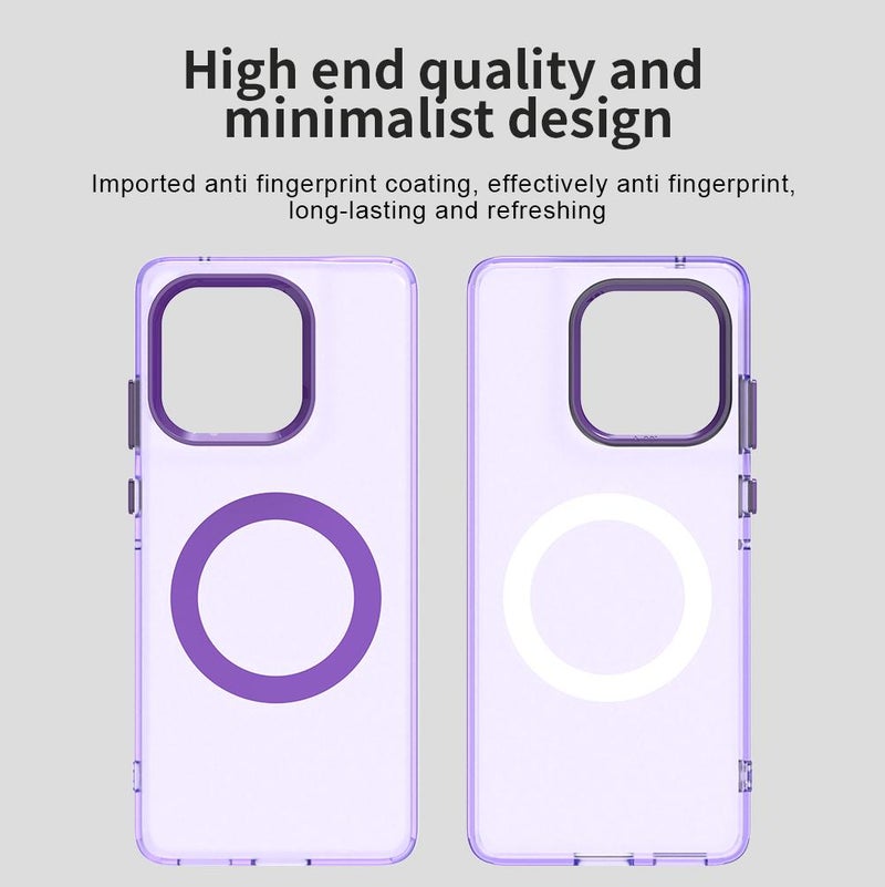 HuHa Case Cover For Motorola Edge 60 Fusion Candy Magsafe PC Hybrid TPU Phone Case(Purple) - Image 3
