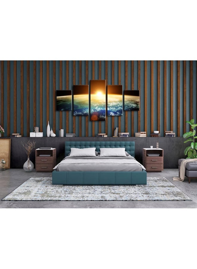 Pyradecor The Earth Large 5 Panels Modern Gallery Wrapped Landscape Canvas Print Space Pictures on Canvas Wall Art Work Ready to Hang for Living Room Bedroom Home Office Decor L - Image 5
