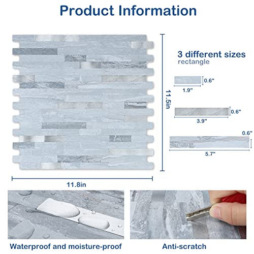 Midcard 10 Sheets Peel and Stick Backsplash PVC Wall Tile,for Kitchen Backsplash - Image 4