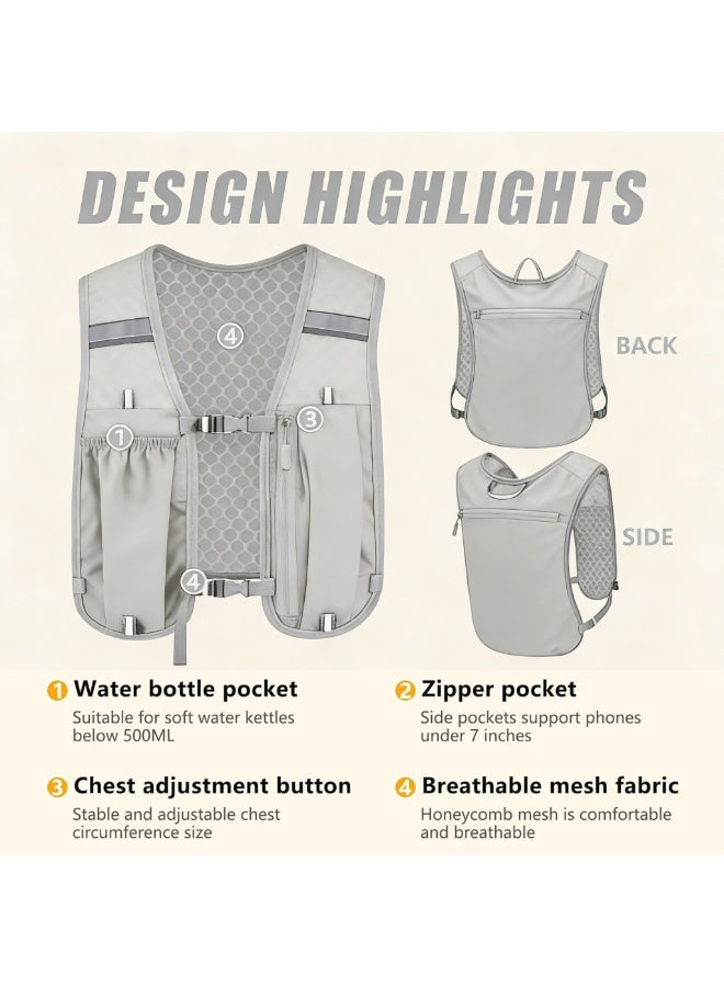 PAWSONIFY Running Vest, Reflective Hydration Backpack Lightweight Athletic Wear for Women Men Hiking Cycling Climbing Camping Biking Jogging Trail Race - Image 4