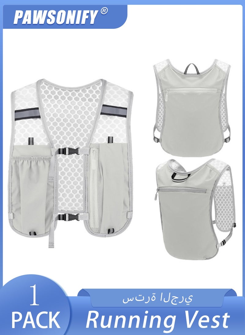 PAWSONIFY Running Vest, Reflective Hydration Backpack Lightweight Athletic Wear for Women Men Hiking Cycling Climbing Camping Biking Jogging Trail Race - Image 1