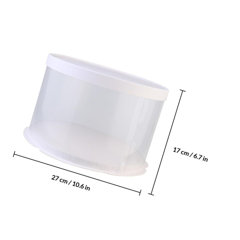 White Single Layer 8 Inch Paper Cake Box Disposable Takeout Container - Image 3