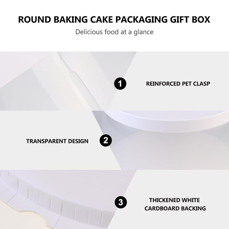 White Single Layer 8 Inch Paper Cake Box Disposable Takeout Container - Image 4