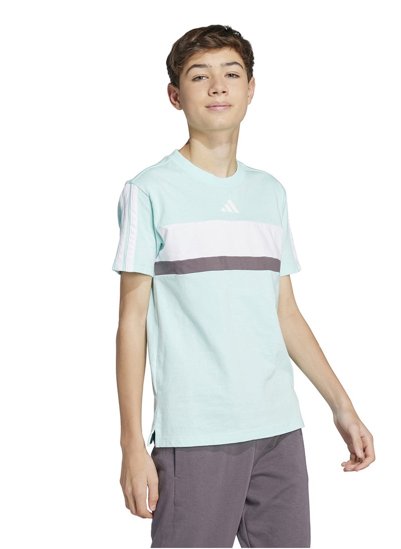 Adidas - Youth Seasonal Essentials Tiberio 3 Stripes T-Shirt - Image 1