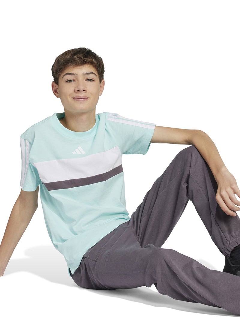 Adidas - Youth Seasonal Essentials Tiberio 3 Stripes T-Shirt - Image 1