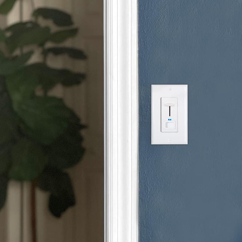 Maxxima Dimmer Electrical Light Switch - Featuring Blue Indicator Light, LED Compatible, 3-Way/Single Pole Use, 600 Watt Max, Dimmable Lamp and Lighting Control, Wall Plate Included - 2 Pack - Image 2