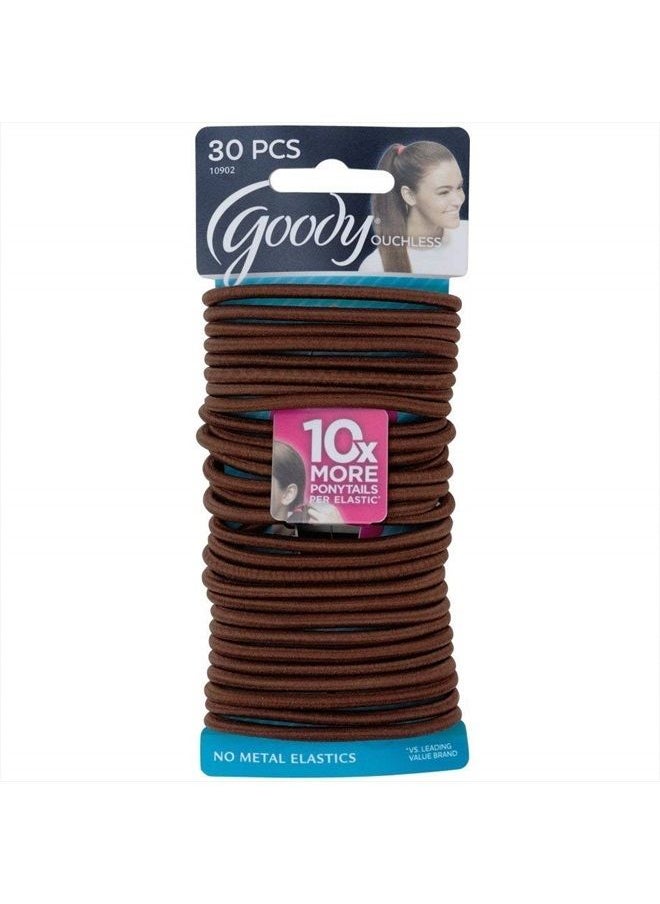 Goody Goody Ouchless Elastics, Brown, 30 Count 