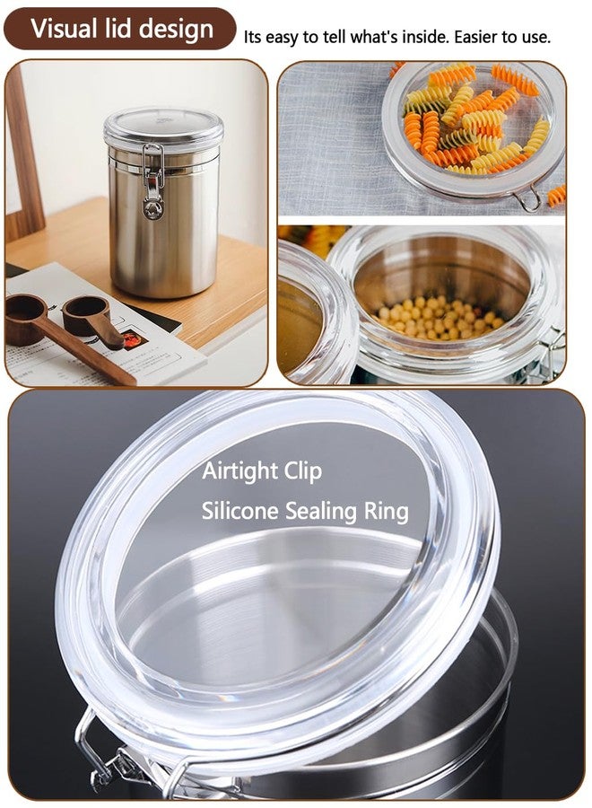 Walktosun Airtight Coffee Canister with Clear Lids, Large Container for Ground Coffee 1.8L/62 floz Stainless Steel Storage Container Jar for Coffee Bean, Cereal, tea, Flour, Sugar (Sliver) - Image 5