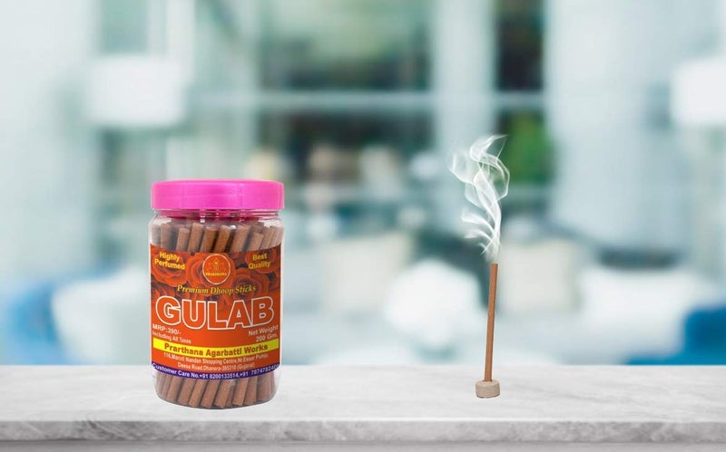 PRARTHANA Gulab/Rose Premium Dhoop Sticks Charcoal Free/Pollution Free, Box Pack (200 GM) - Image 3