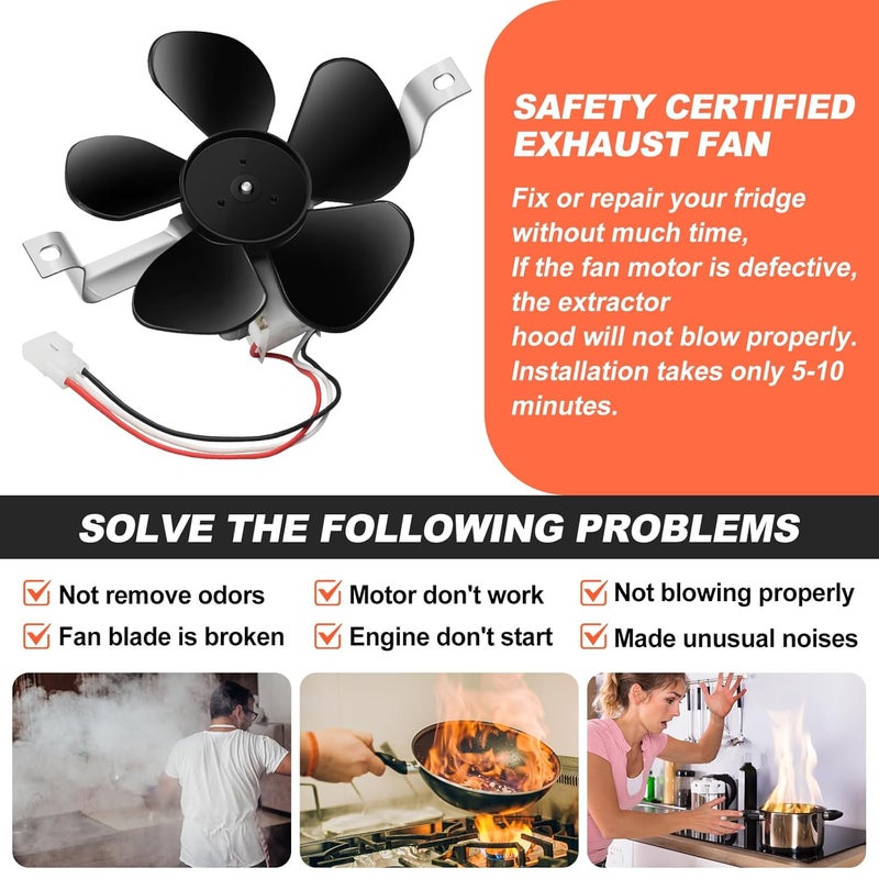 FBULWSEC S97012248 97012248 Range Hood Fan Motor Compatible with B-roan Nu-Tone Stove Range Hood 97012248 BP17 Fan Motor Replaces ER97012248 AP4527731 97012248 99080492,1172615, 97005161, 97011218, 97015415 - Image 2