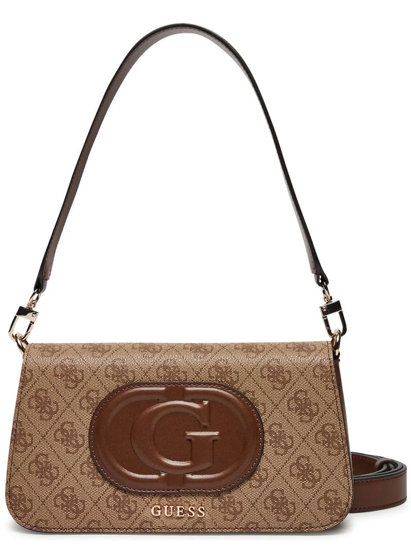 Guess Latte Brown Women Shoulder Bag Hwesg951320 - Image 1
