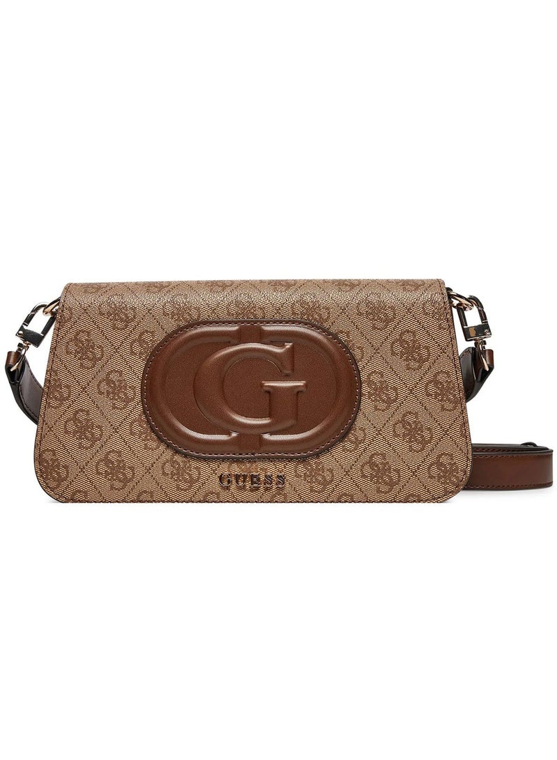 Guess Latte Brown Women Shoulder Bag Hwesg951320 - Image 4