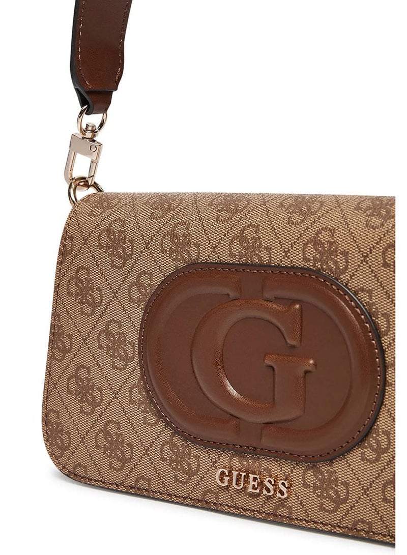 Guess Latte Brown Women Shoulder Bag Hwesg951320 - Image 5