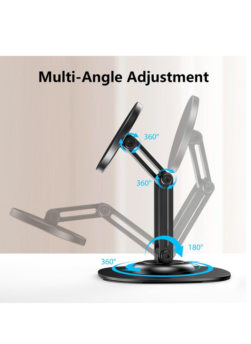 Excefore Magnetic Phone Stand, For MagSafe iPhone Stand Holder for Desk with 360° Rotating Base, Metal Foldable Adjustable Cell Phone Stand Compatible with iPhone 15 14 13 12 Pro Max and MagSafe Case  - Image 3