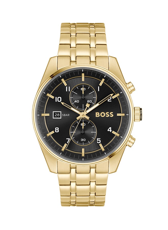 HUGO BOSS - ساعة يد كرونوغراف دائرية الشكل للرجال من الفولاذ المقاوم للصدأ 1514152 - 44 مم - Image 1