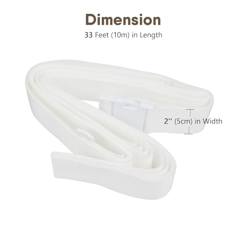 LIAULIADLL White Strap for Twin Beds/Twin to King Bed Strap/Twin Bed Connector/Twin Bed Joiner for Converting Twin to King or Twin XL to King – 33ft Long Bed Connector Strap with Adjustable Buckle - Image 2
