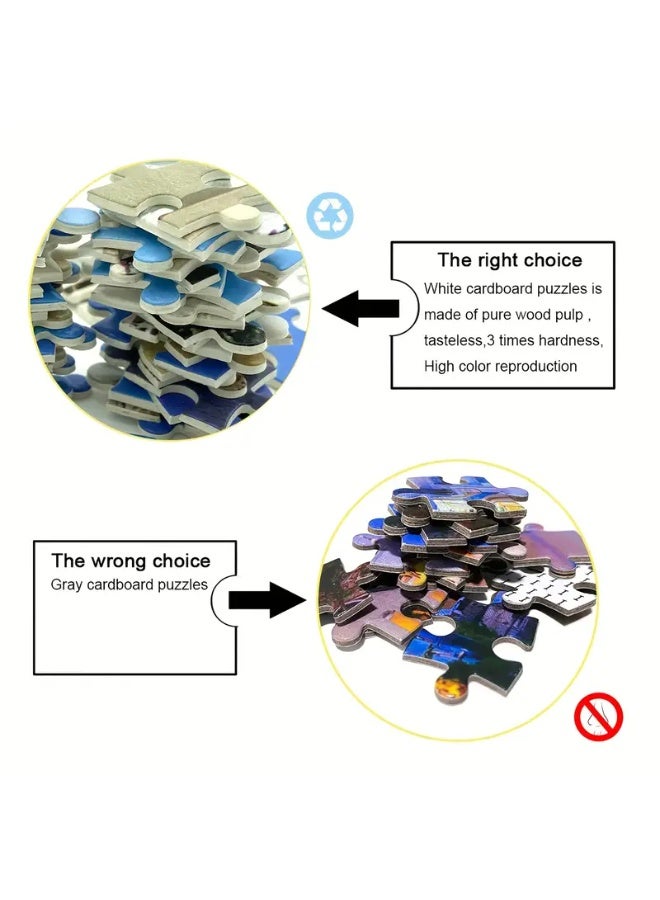 لغز كبير 1000 قطعة – مقاس 70×50 سم، لغز فني باللون الأبيض لتزيين المنزل والمقهى، يساعد على الاسترخاء وتنشيط العقل، مقاوم للماء والخدوش، هدية مثالية لعيد الميلاد، رأس السنة، عيد الشكر، عيد الفصح ولمّ شمل العائلة - Image 5