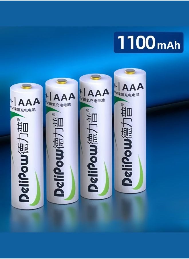 Delipow - Rechargeable Battery Set with 4 AAA Batteries (1100mAh) - Image 1