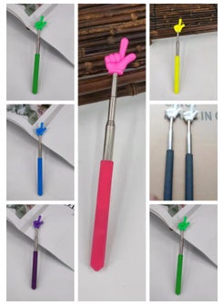 Generic Kids Reading Pointer Adjustable Stainless Steel Deep pink telescopic learning finger stick 