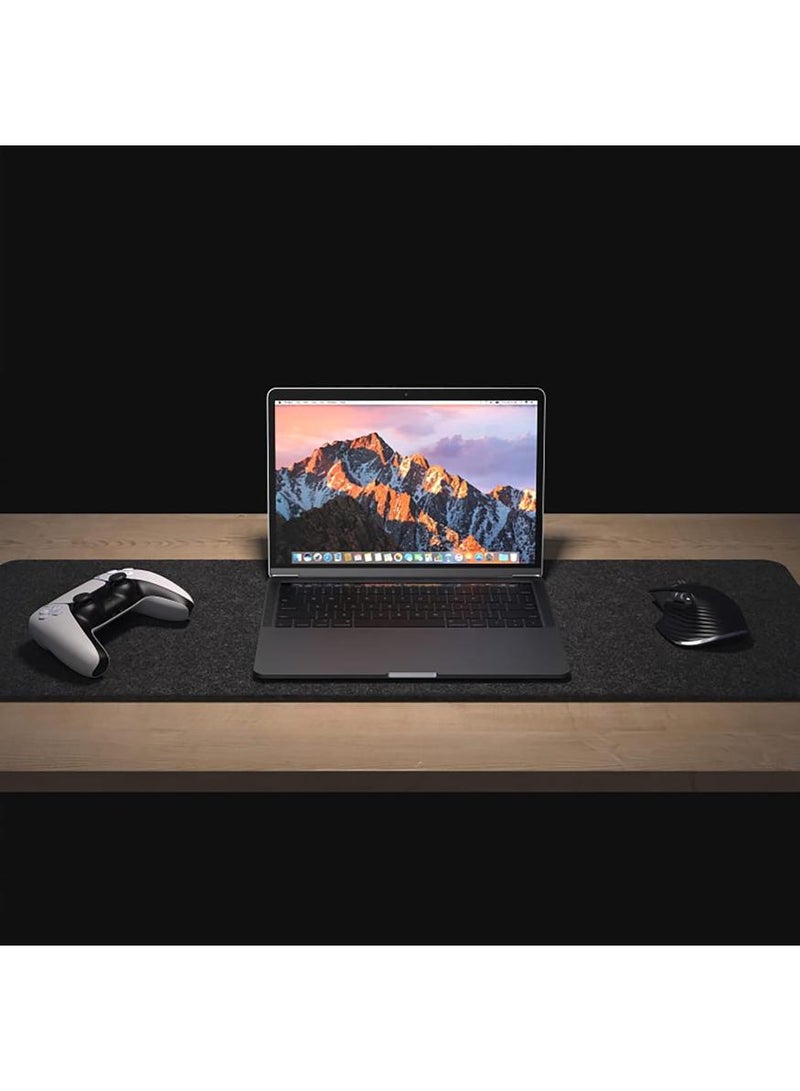 فوميمو سجادة مكتب من اللباد، سجادة كمبيوتر للمكتب (36 × 15.75 بوصة)، وسادة ماوس كبيرة من اللباد وسجادة لوحة المفاتيح، واقي مكتب للمكتب، رمادي غامق، 900*400 مم - Image 4