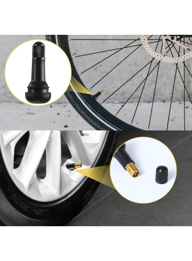 Bukela 10 Pcs Premium TR413 Tubeless Tire Valve Stems, Black Rubber Snap-in Tire Valve Stem Replacement Tyre Valves Stems for 0.453" Tubeless Rim Holes on Cars Go-Karts Trucks Lawn Mowers Trailers - Image 2