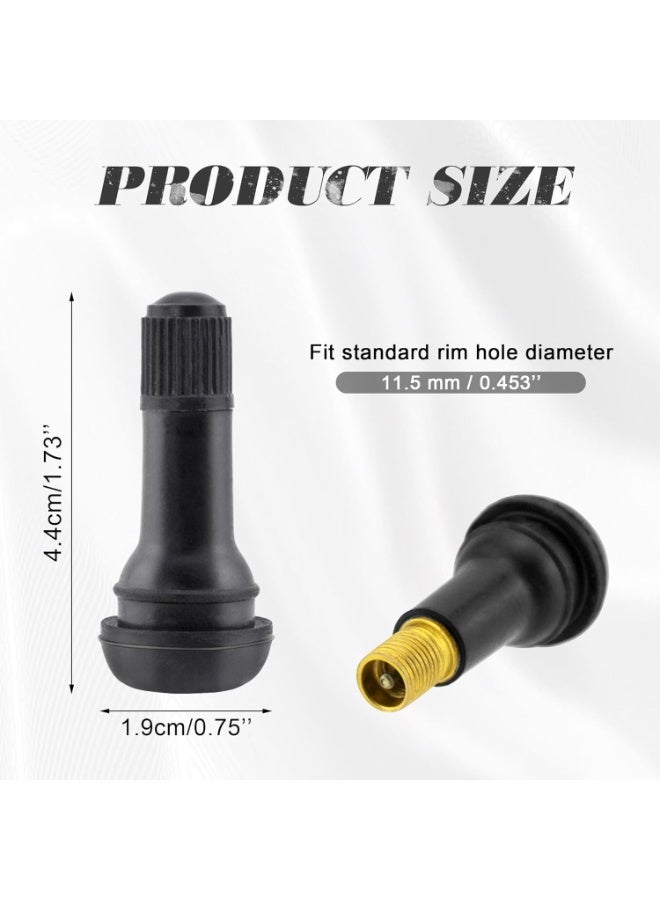 Bukela 10 Pcs Premium TR413 Tubeless Tire Valve Stems, Black Rubber Snap-in Tire Valve Stem Replacement Tyre Valves Stems for 0.453" Tubeless Rim Holes on Cars Go-Karts Trucks Lawn Mowers Trailers - Image 3