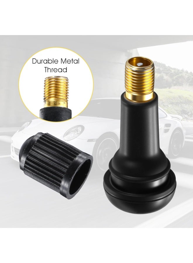 Bukela 10 Pcs Premium TR413 Tubeless Tire Valve Stems, Black Rubber Snap-in Tire Valve Stem Replacement Tyre Valves Stems for 0.453" Tubeless Rim Holes on Cars Go-Karts Trucks Lawn Mowers Trailers - Image 4